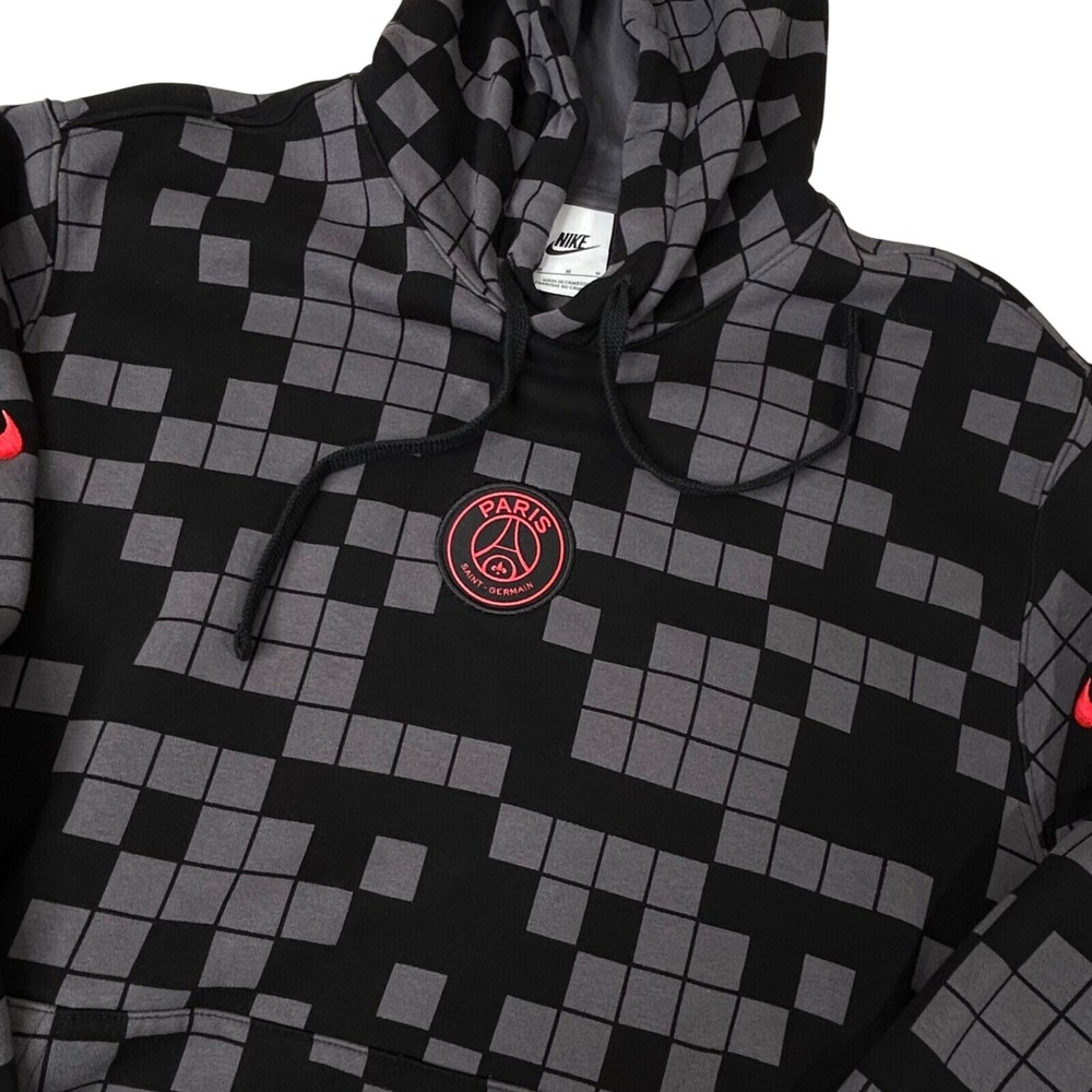 Nike Club Paris Saint Germain Pullover Hoodie Camu‎ Black Grey Medium